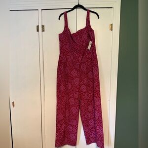 Elegant Anthropologie Pink Floral Jumpsuit